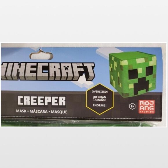 New Minecraft Halloween Costume Creeper Mojang Headpiece Green Mask NWT - Picture 8 of 15